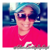 @GlamCandybyGigi owner Gigi Parks wearing tan/brown cat eye fashion sunglasses 