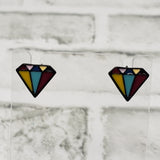 "Stained Diamonds" Stud Earrings